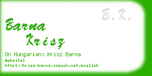 barna krisz business card